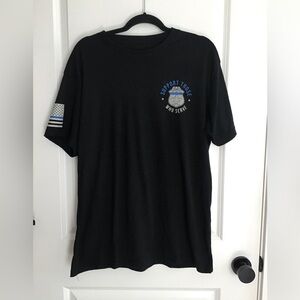 Grunt Style Mens T support those who serve red line Cotton poly XL Black